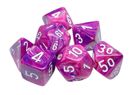 Chessex - Festive Polyhedral 7 Dice Set - Violet w/White