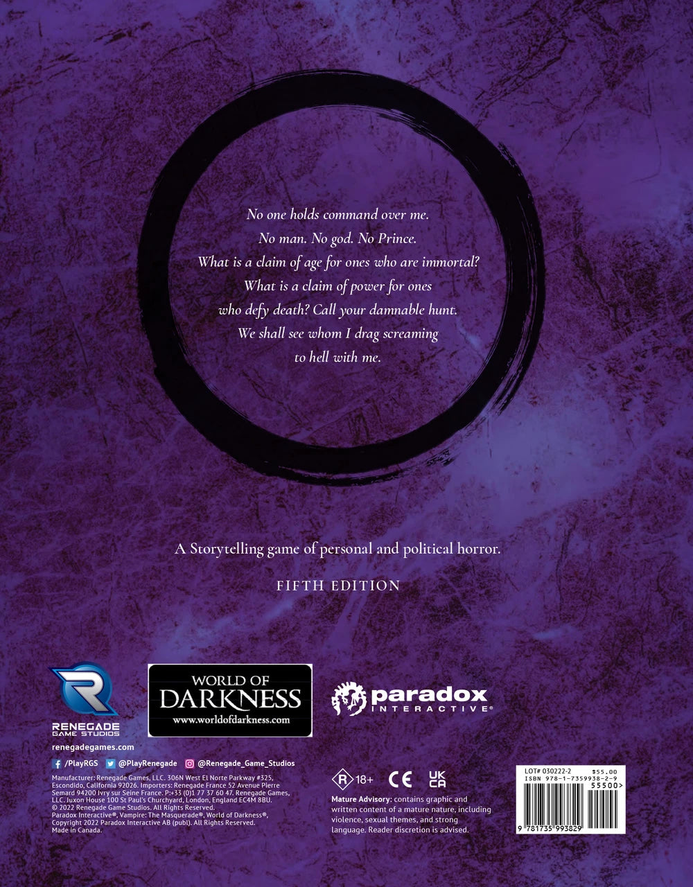 Vampire: The Masquerade 5th edition - Core rulebook